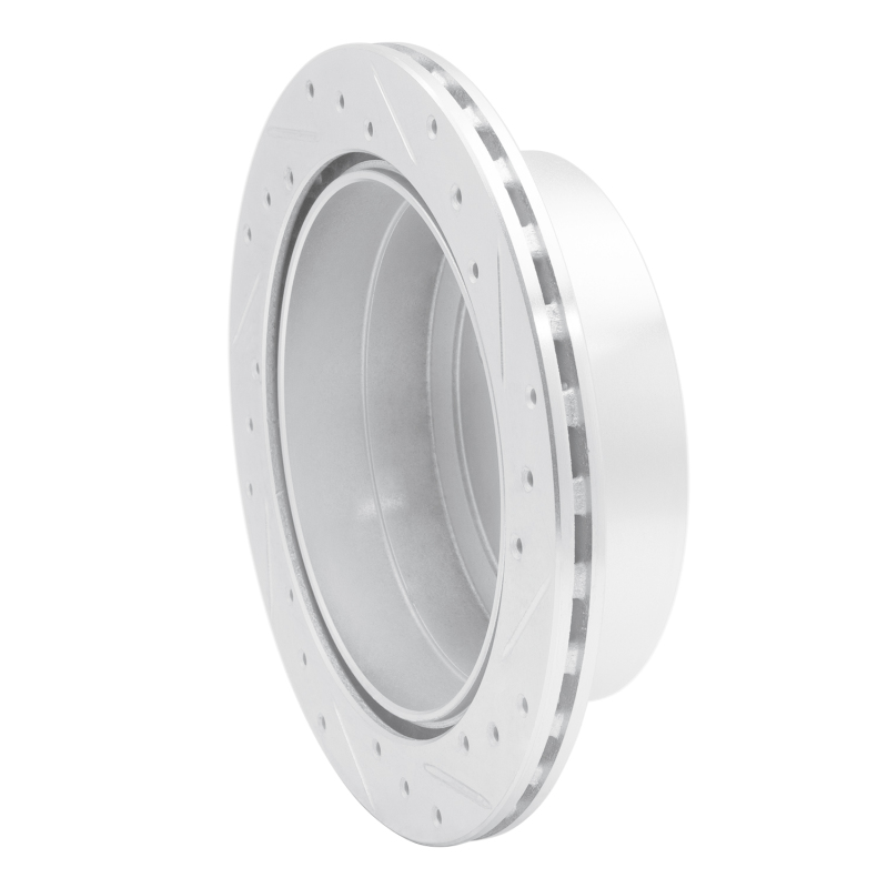 Pontiac GTO Brake Rotor (1) - Rear Left - R1 Concepts - Drilled & Slotted - Silver - `05-`06